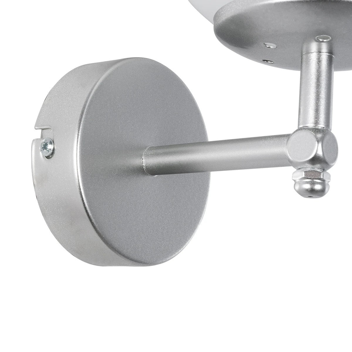 DALPH 203-0031 Vintage Επιτοίχιο Φωτιστικό Απλίκα Μονόφωτο 1 x E27 IP20 Ασημί Μέταλλο με Λευκό Γυαλί - M18 x Π15 x Υ23