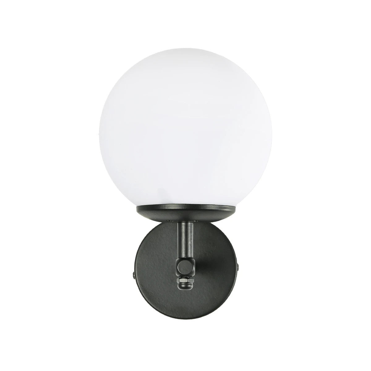 DALPH 203-0032 Vintage Επιτοίχιο Φωτιστικό Απλίκα Μονόφωτο 1 x E27 IP20 Μαύρο Μέταλλο με Λευκό Γυαλί - M15 x Π18 x Υ24.5cm