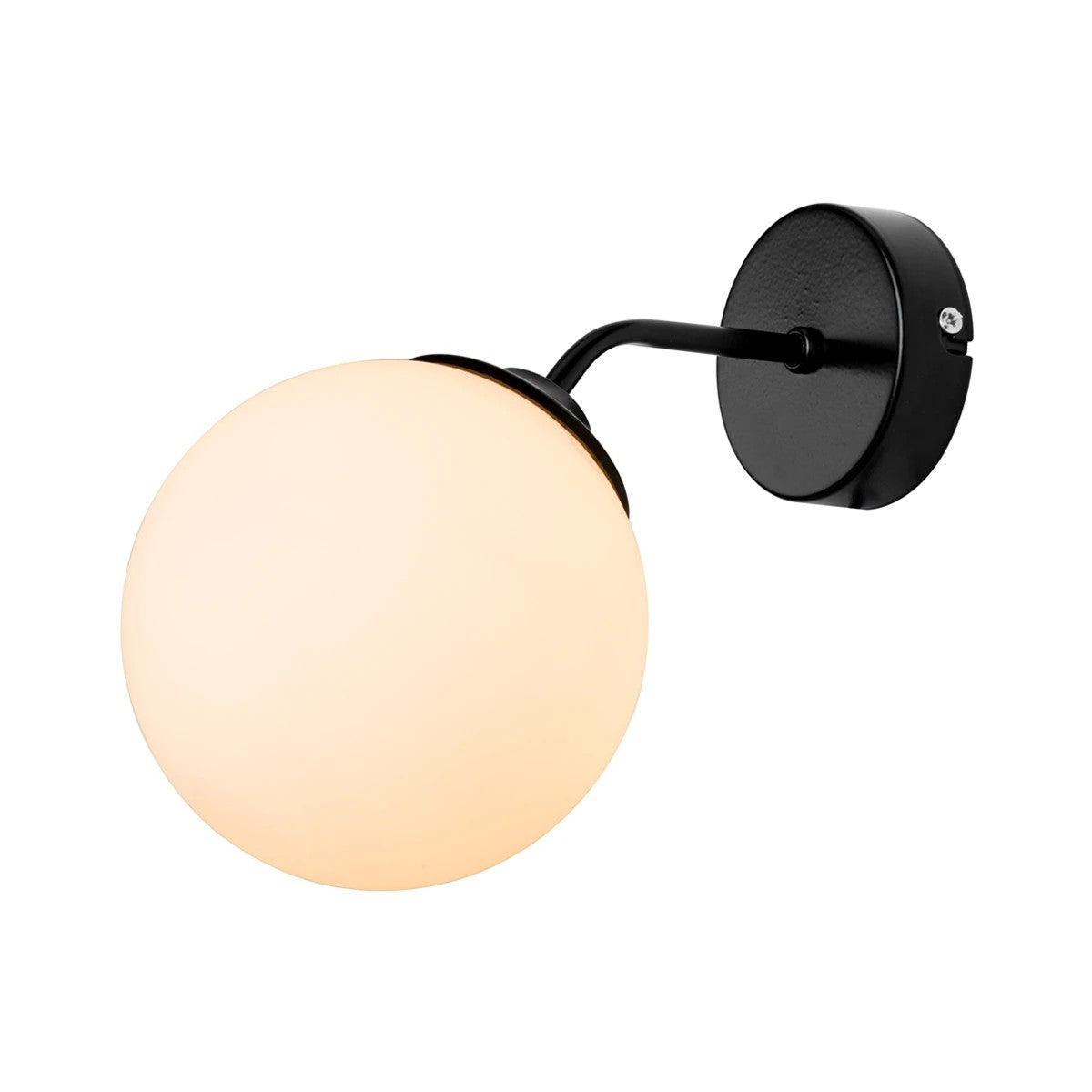 DALPH 203-0034 Vintage Επιτοίχιο Φωτιστικό Απλίκα Μονόφωτο 1 x E27 IP20 Μαύρο Μέταλλο με Λευκό Γυαλί - M15 x Π18 x Υ22.5cm