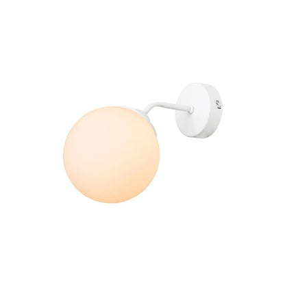 DALPH 203-0035 Vintage Επιτοίχιο Φωτιστικό Απλίκα Μονόφωτο 1 x E27 IP20 Λευκό Μέταλλο με Λευκό Γυαλί - M15 x Π18 x Υ22.5cm