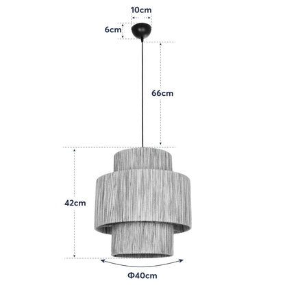 SALTO 203-0037 Boho Κρεμαστό Φωτιστικό Οροφής με Ντουί 1 x E27 AC 220-240V IP20 - Μπεζ - M40 x Π40 x Υ42