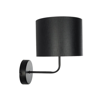 RALPH 203-0038 Vintage Επιτοίχιο Φωτιστικό Απλίκα Μονόφωτο 1 x E27 IP20 Μαύρο Μέταλλο με Μαύρο Ύφασμα - Μ22 x Π26 x Υ29cm