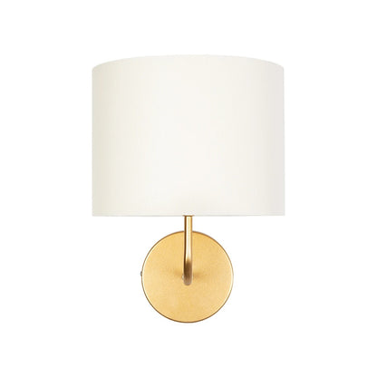 RALPH 203-0039 Vintage Επιτοίχιο Φωτιστικό Απλίκα Μονόφωτο 1 x E27 IP20 Χρυσό Μέταλλο με Μπεζ Ύφασμα - Μ22 x Π26 x Υ29cm