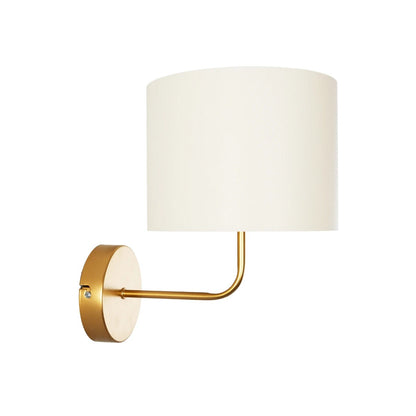 RALPH 203-0039 Vintage Επιτοίχιο Φωτιστικό Απλίκα Μονόφωτο 1 x E27 IP20 Χρυσό Μέταλλο με Μπεζ Ύφασμα - Μ22 x Π26 x Υ29cm