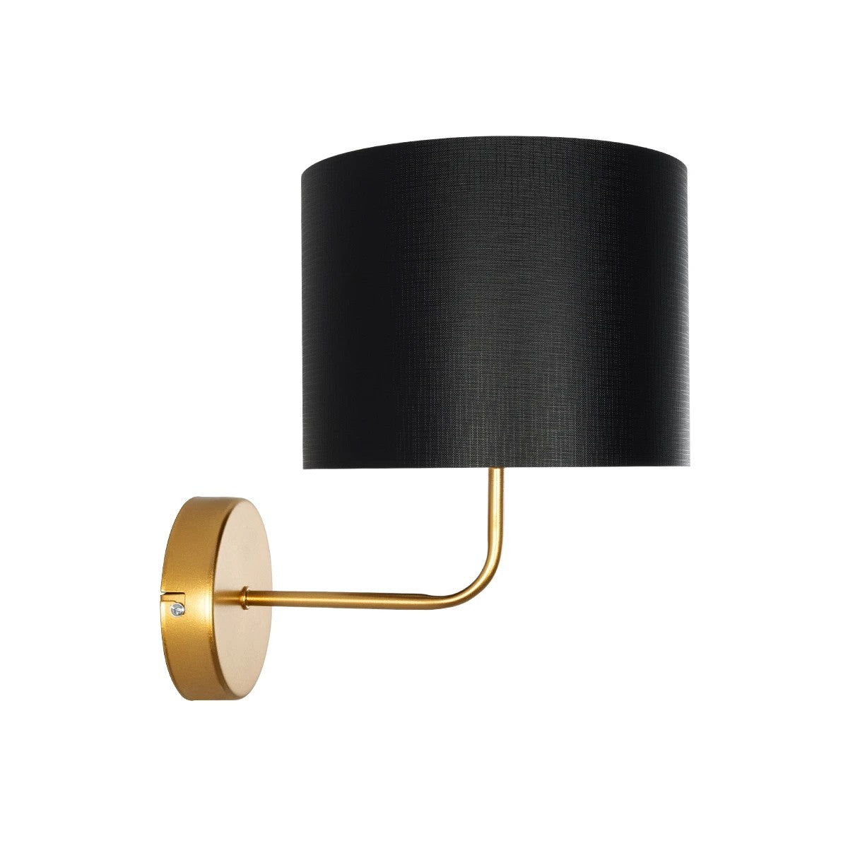 RALPH 203-0040 Vintage Επιτοίχιο Φωτιστικό Απλίκα Μονόφωτο 1 x E27 IP20 Χρυσό Μέταλλο με Μαύρο Ύφασμα - Μ22 x Π26 x Υ29cm