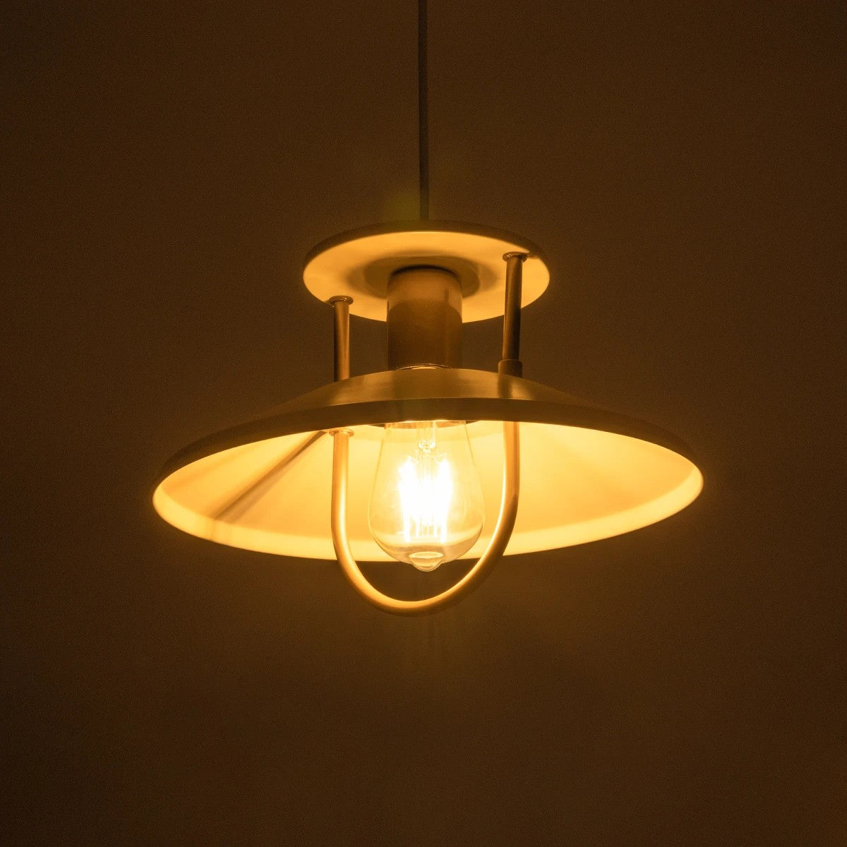 BILLA 203-0041 Vintage Κρεμαστό Φωτιστικό Καμπάνα Μονόφωτο 1 x E27 IP20 Λευκό με Χρυσό Μέταλλο - M30.5 x Π30.5 x Υ70cm