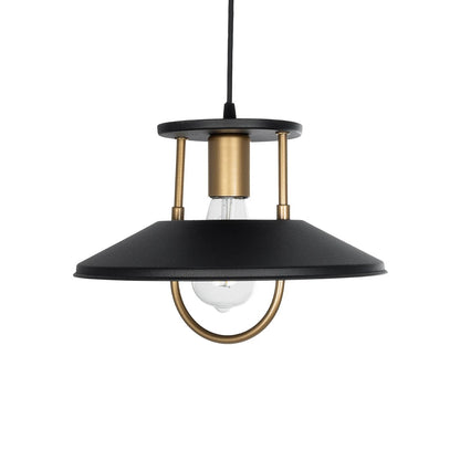 BILLA 203-0042 Vintage Κρεμαστό Φωτιστικό Καμπάνα Μονόφωτο 1 x E27 IP20 Μαύρο με Χρυσό Μέταλλο - M30.5 x Π30.5 x Υ70cm