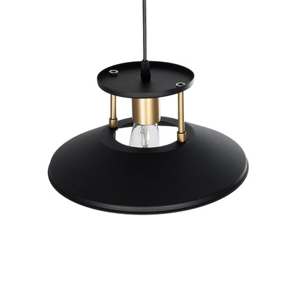 BILLA 203-0042 Vintage Κρεμαστό Φωτιστικό Καμπάνα Μονόφωτο 1 x E27 IP20 Μαύρο με Χρυσό Μέταλλο - M30.5 x Π30.5 x Υ70cm