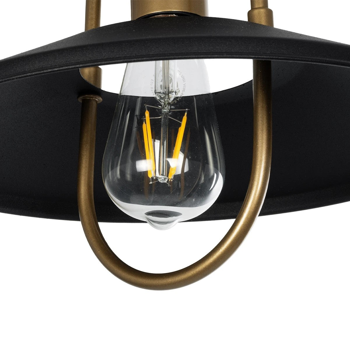 BILLA 203-0042 Vintage Κρεμαστό Φωτιστικό Καμπάνα Μονόφωτο 1 x E27 IP20 Μαύρο με Χρυσό Μέταλλο - M30.5 x Π30.5 x Υ70cm