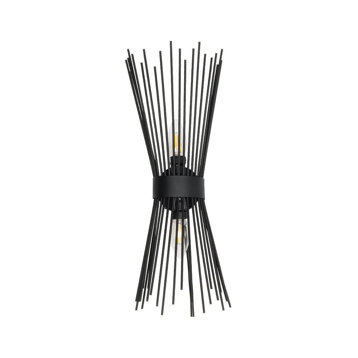 HORN 203-0043 Vintage Επιτοίχιο Φωτιστικό Απλίκα Δίφωτο 2 x E27 IP20 Μαύρο Μέταλλο - Μ17 x Π20 x Υ45cm