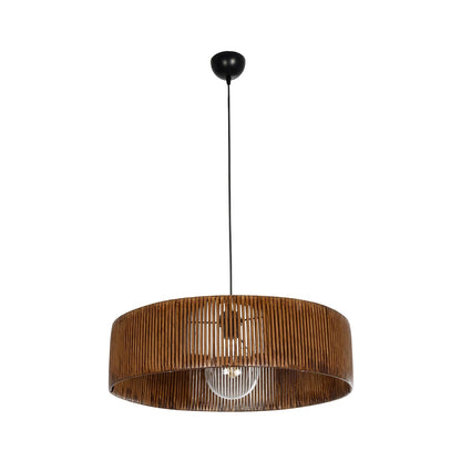 KYCLOS 203-0045 Boho Κρεμαστό Φωτιστικό Καπέλο Μονόφωτο 1 x E27 IP20 Καφέ Rattan - M55 x Π55 x Υ20cm