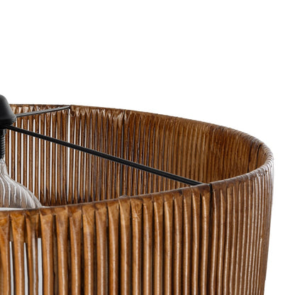 KYCLOS 203-0045 Boho Κρεμαστό Φωτιστικό Καπέλο Μονόφωτο 1 x E27 IP20 Καφέ Rattan - M55 x Π55 x Υ20cm