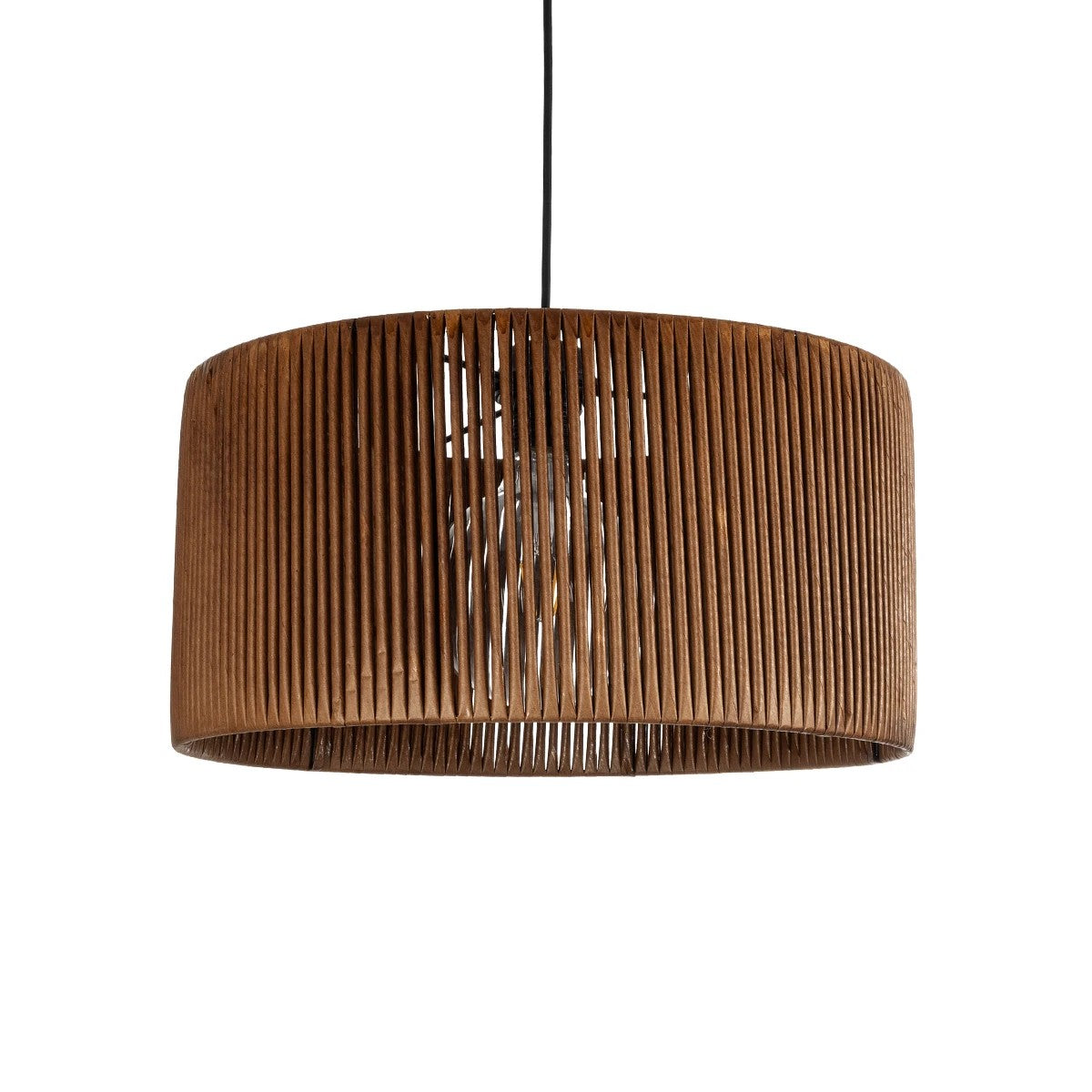 KYCLOS 203-0047 Boho Κρεμαστό Φωτιστικό Καπέλο Μονόφωτο 1 x E27 IP20 Καφέ Rattan - M40 x Π40 x Υ25.5cm