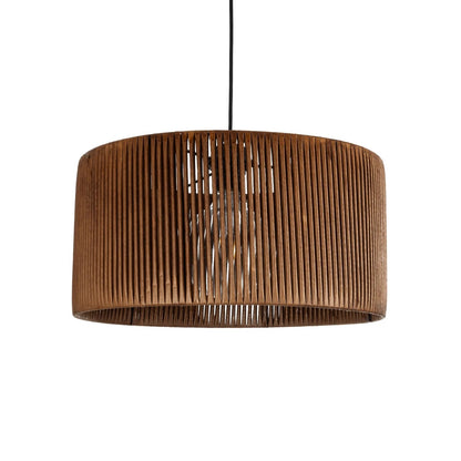 KYCLOS 203-0047 Boho Κρεμαστό Φωτιστικό Καπέλο Μονόφωτο 1 x E27 IP20 Καφέ Rattan - M40 x Π40 x Υ25.5cm