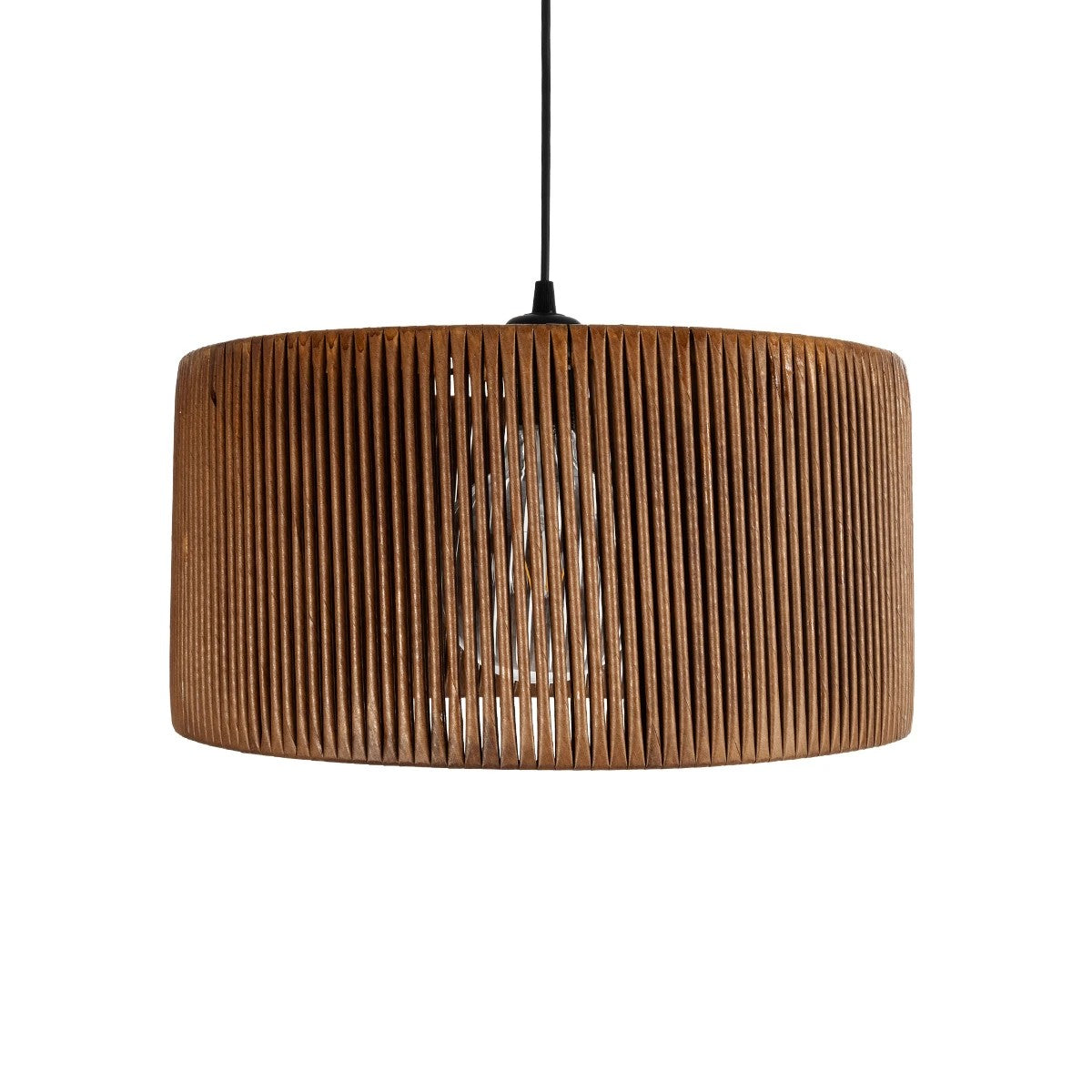 KYCLOS 203-0047 Boho Κρεμαστό Φωτιστικό Καπέλο Μονόφωτο 1 x E27 IP20 Καφέ Rattan - M40 x Π40 x Υ25.5cm