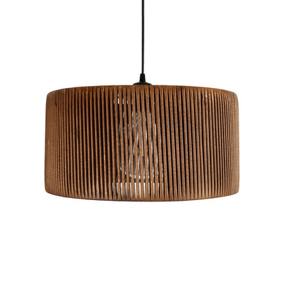 KYCLOS 203-0047 Boho Κρεμαστό Φωτιστικό Καπέλο Μονόφωτο 1 x E27 IP20 Καφέ Rattan - M40 x Π40 x Υ25.5cm