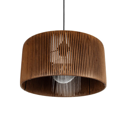 KYCLOS 203-0047 Boho Κρεμαστό Φωτιστικό Καπέλο Μονόφωτο 1 x E27 IP20 Καφέ Rattan - M40 x Π40 x Υ25.5cm