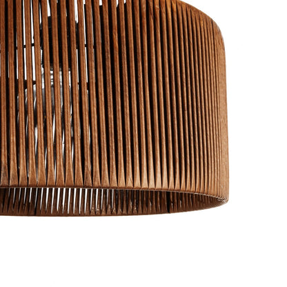 KYCLOS 203-0047 Boho Κρεμαστό Φωτιστικό Καπέλο Μονόφωτο 1 x E27 IP20 Καφέ Rattan - M40 x Π40 x Υ25.5cm