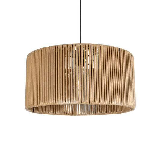 KYCLOS 203-0049 Boho Κρεμαστό Φωτιστικό Καπέλο Μονόφωτο 1 x E27 IP20 Μπεζ Rattan - M40 x Π40 x Υ25.5cm