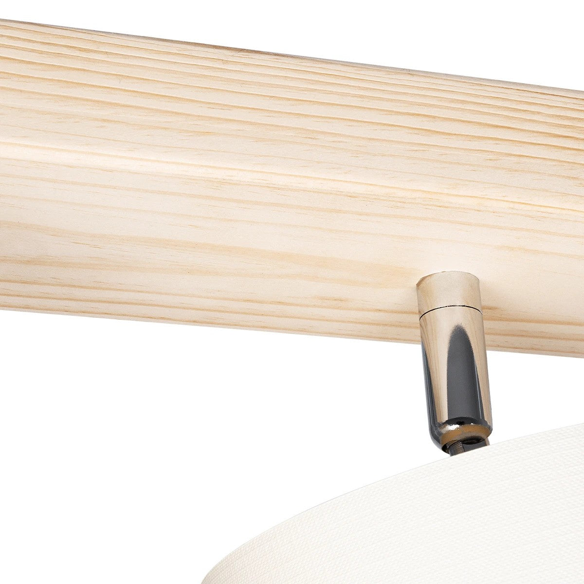 CUP 203-0058 Vintage Φωτιστικό Οροφής Ράγα Τρίφωτο 3 x E27 IP20 Μπέζ Ξύλο με Λευκό Ύφασμα - Μ60 x Π14 x Υ26