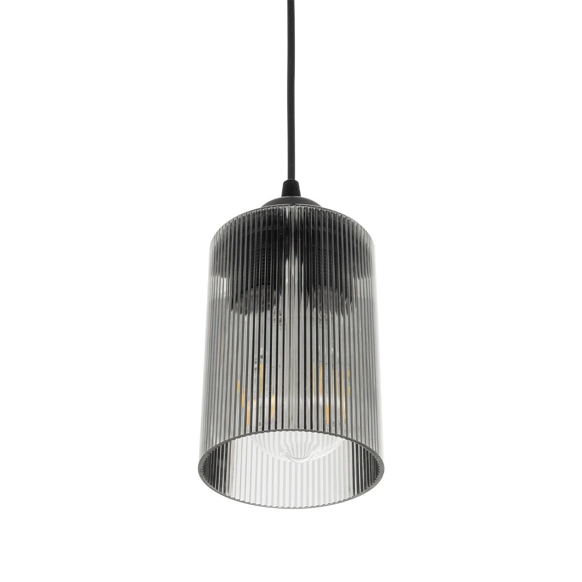 TORUS 203-0063 Μοντέρνο Κρεμαστό Φωτιστικό Οροφής με Ντουί 1 x E27 AC 220-240V IP20 - Μαύρο & Μαύρο Φιμέ - Μ10.5 x Π10.5 x Υ18.5