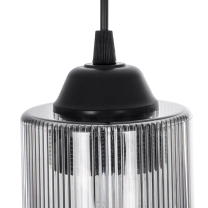 TORUS 203-0063 Μοντέρνο Κρεμαστό Φωτιστικό Οροφής με Ντουί 1 x E27 AC 220-240V IP20 - Μαύρο & Μαύρο Φιμέ - Μ10.5 x Π10.5 x Υ18.5