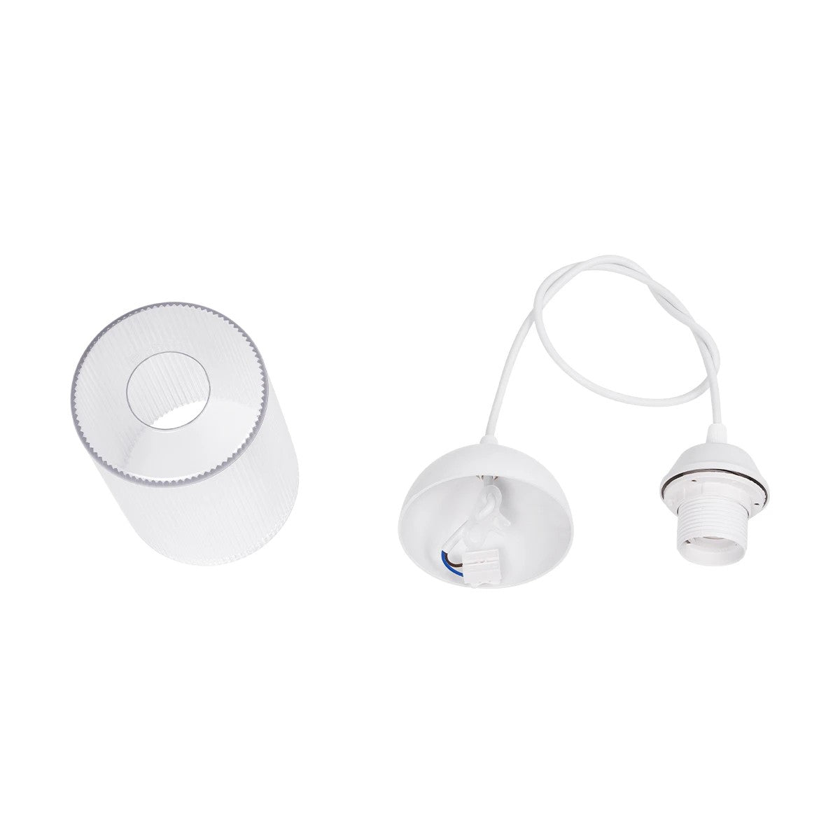 TORUS 203-0064 Μοντέρνο Κρεμαστό Φωτιστικό Καμπάνα Μονόφωτο 1 x E27 IP20 Λευκό Πλαστικό - Μ10 x Π10 x Υ77cm