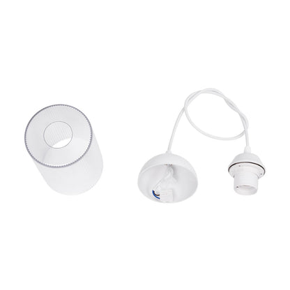 TORUS 203-0064 Μοντέρνο Κρεμαστό Φωτιστικό Καμπάνα Μονόφωτο 1 x E27 IP20 Λευκό Πλαστικό - Μ10 x Π10 x Υ77cm