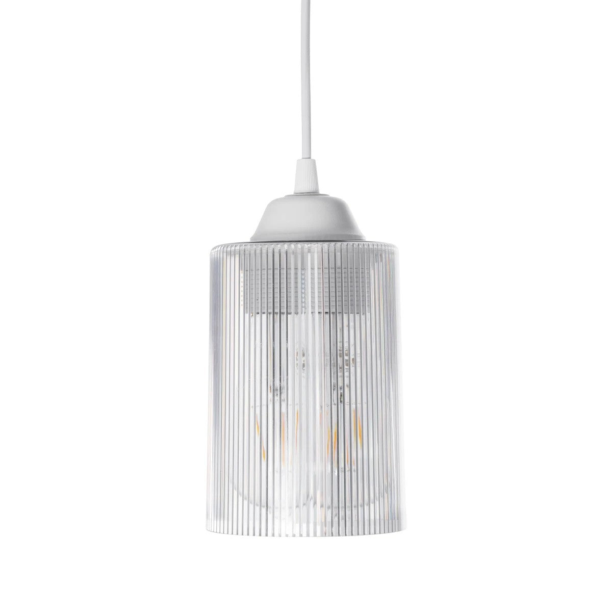 TORUS 203-0064 Μοντέρνο Κρεμαστό Φωτιστικό Καμπάνα Μονόφωτο 1 x E27 IP20 Λευκό Πλαστικό - Μ10 x Π10 x Υ77cm