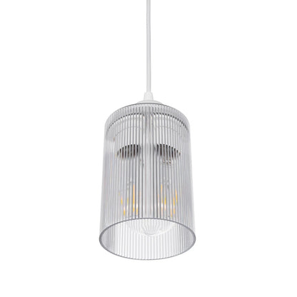 TORUS 203-0064 Μοντέρνο Κρεμαστό Φωτιστικό Καμπάνα Μονόφωτο 1 x E27 IP20 Λευκό Πλαστικό - Μ10 x Π10 x Υ77cm