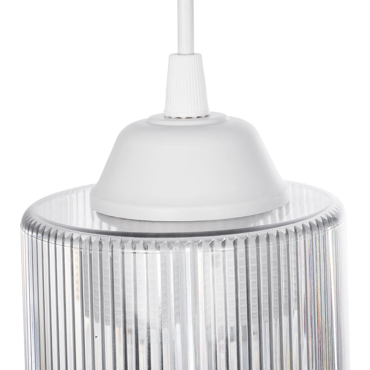 TORUS 203-0064 Μοντέρνο Κρεμαστό Φωτιστικό Καμπάνα Μονόφωτο 1 x E27 IP20 Λευκό Πλαστικό - Μ10 x Π10 x Υ77cm