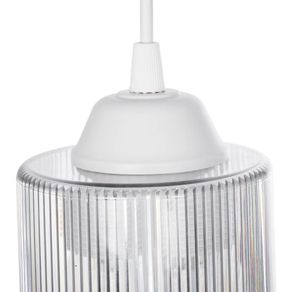 TORUS 203-0064 Μοντέρνο Κρεμαστό Φωτιστικό Καμπάνα Μονόφωτο 1 x E27 IP20 Λευκό Πλαστικό - Μ10 x Π10 x Υ77cm
