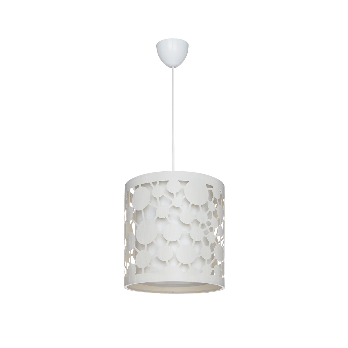 PETAL 203-0065 Μοντέρνο Κρεμαστό Φωτιστικό Καπέλο Μονόφωτο 1 x E27 IP20 Λευκό Πλαστικό - Μ23.5 x Π23.5 x Υ76cm