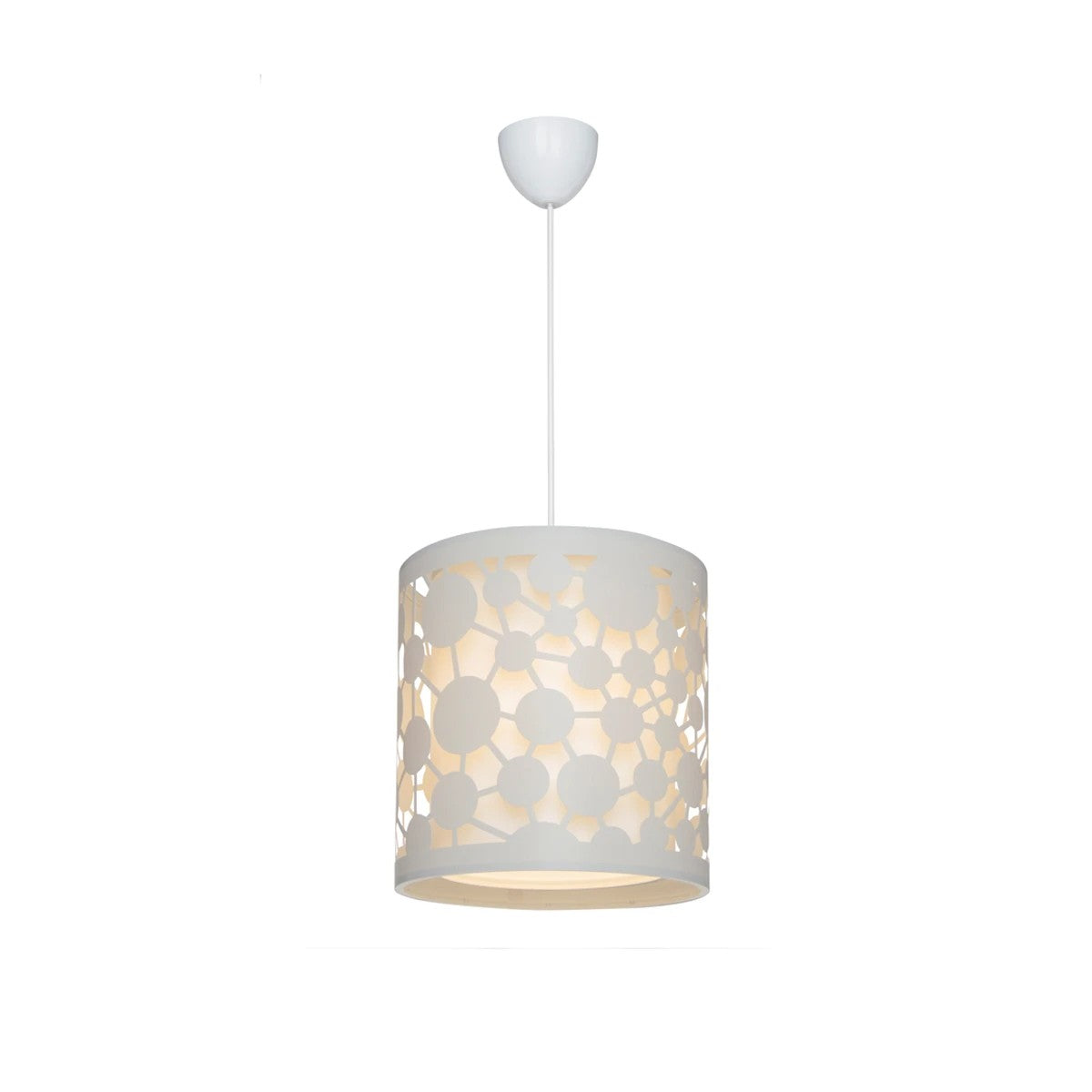 PETAL 203-0065 Μοντέρνο Κρεμαστό Φωτιστικό Καπέλο Μονόφωτο 1 x E27 IP20 Λευκό Πλαστικό - Μ23.5 x Π23.5 x Υ76cm