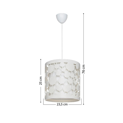 PETAL 203-0065 Μοντέρνο Κρεμαστό Φωτιστικό Καπέλο Μονόφωτο 1 x E27 IP20 Λευκό Πλαστικό - Μ23.5 x Π23.5 x Υ76cm