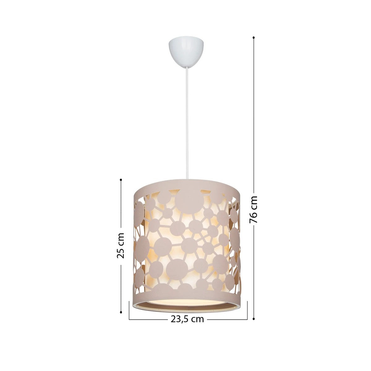 PETAL 203-0066 Μοντέρνο Κρεμαστό Φωτιστικό Καπέλο Μονόφωτο 1 x E27 IP20 Ροζ Πλαστικό - Μ23.5 x Π23.5 x Υ76cm