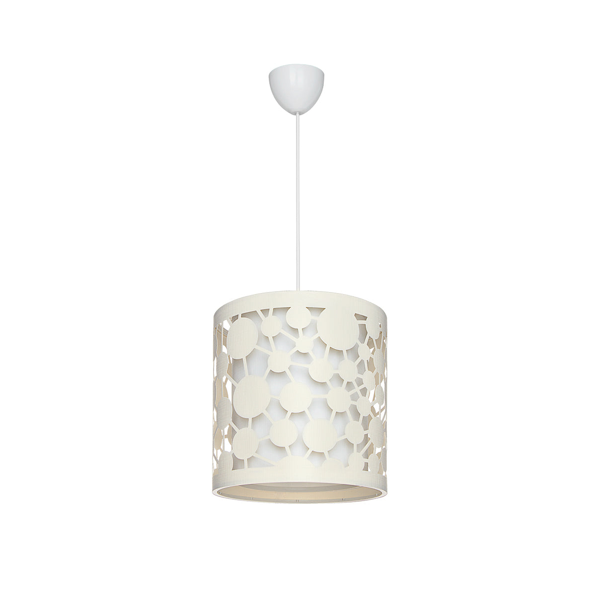 PETAL 203-0067 Μοντέρνο Κρεμαστό Φωτιστικό Καπέλο Μονόφωτο 1 x E27 IP20 Μπεζ Πλαστικό - Μ23.5 x Π23.5 x Υ76cm