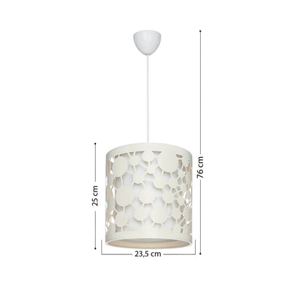 PETAL 203-0067 Μοντέρνο Κρεμαστό Φωτιστικό Καπέλο Μονόφωτο 1 x E27 IP20 Μπεζ Πλαστικό - Μ23.5 x Π23.5 x Υ76cm