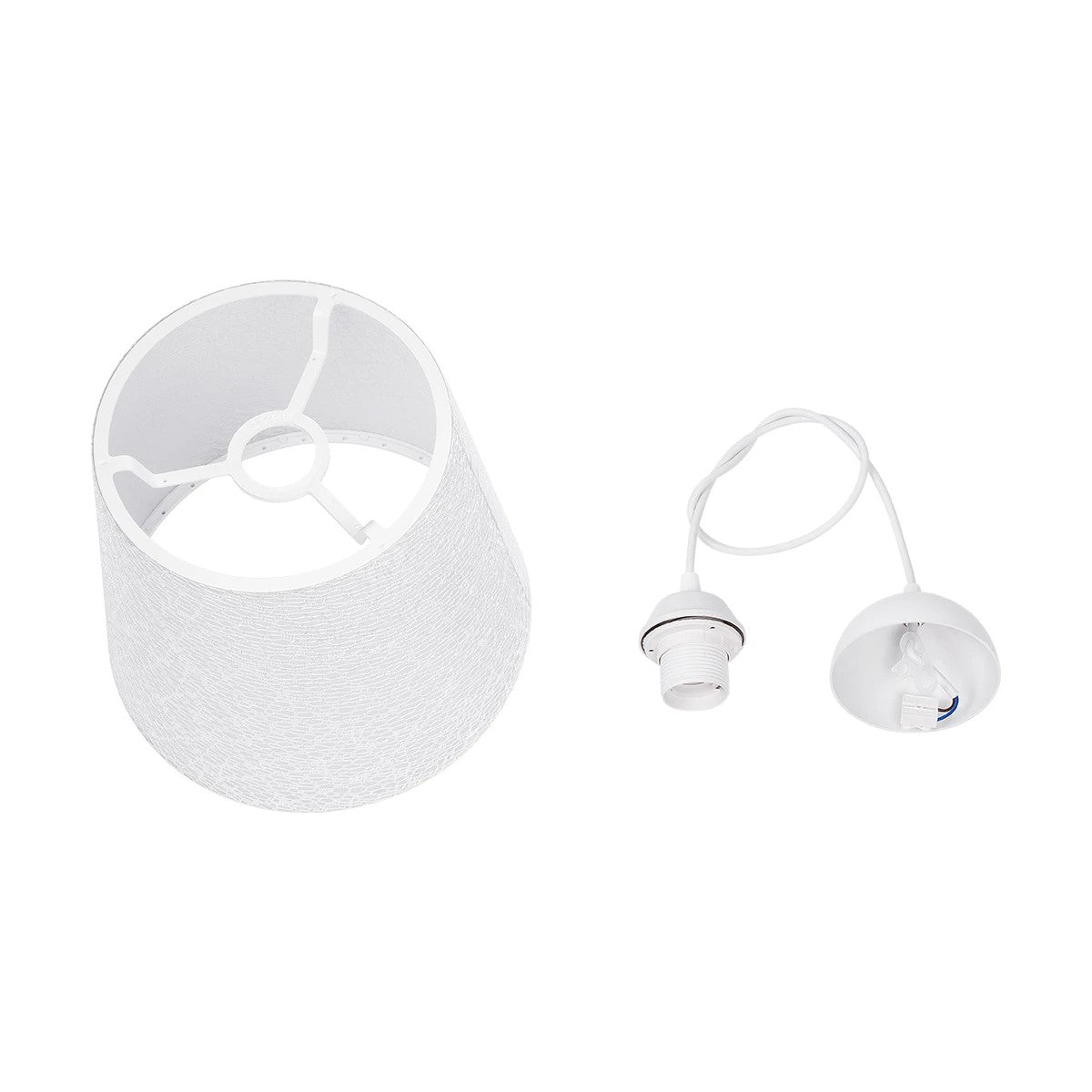 CONEY 203-0069 Μοντέρνο Κρεμαστό Φωτιστικό Καπέλο Μονόφωτο 1 x E27 IP20 Λευκό Ύφασμα - Μ26 x Π26 x Υ93cm