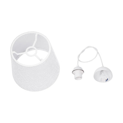 CONEY 203-0069 Μοντέρνο Κρεμαστό Φωτιστικό Καπέλο Μονόφωτο 1 x E27 IP20 Λευκό Ύφασμα - Μ26 x Π26 x Υ93cm