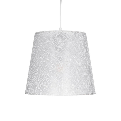 CONEY 203-0069 Μοντέρνο Κρεμαστό Φωτιστικό Καπέλο Μονόφωτο 1 x E27 IP20 Λευκό Ύφασμα - Μ26 x Π26 x Υ93cm