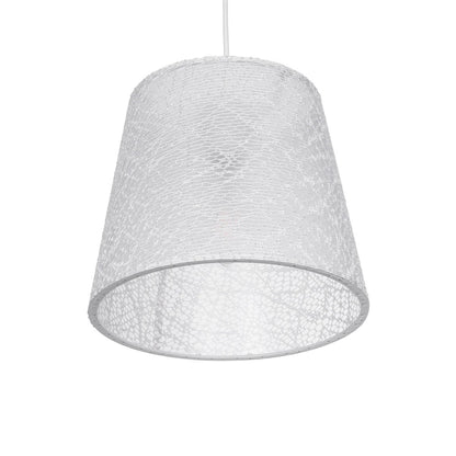 CONEY 203-0069 Μοντέρνο Κρεμαστό Φωτιστικό Καπέλο Μονόφωτο 1 x E27 IP20 Λευκό Ύφασμα - Μ26 x Π26 x Υ93cm