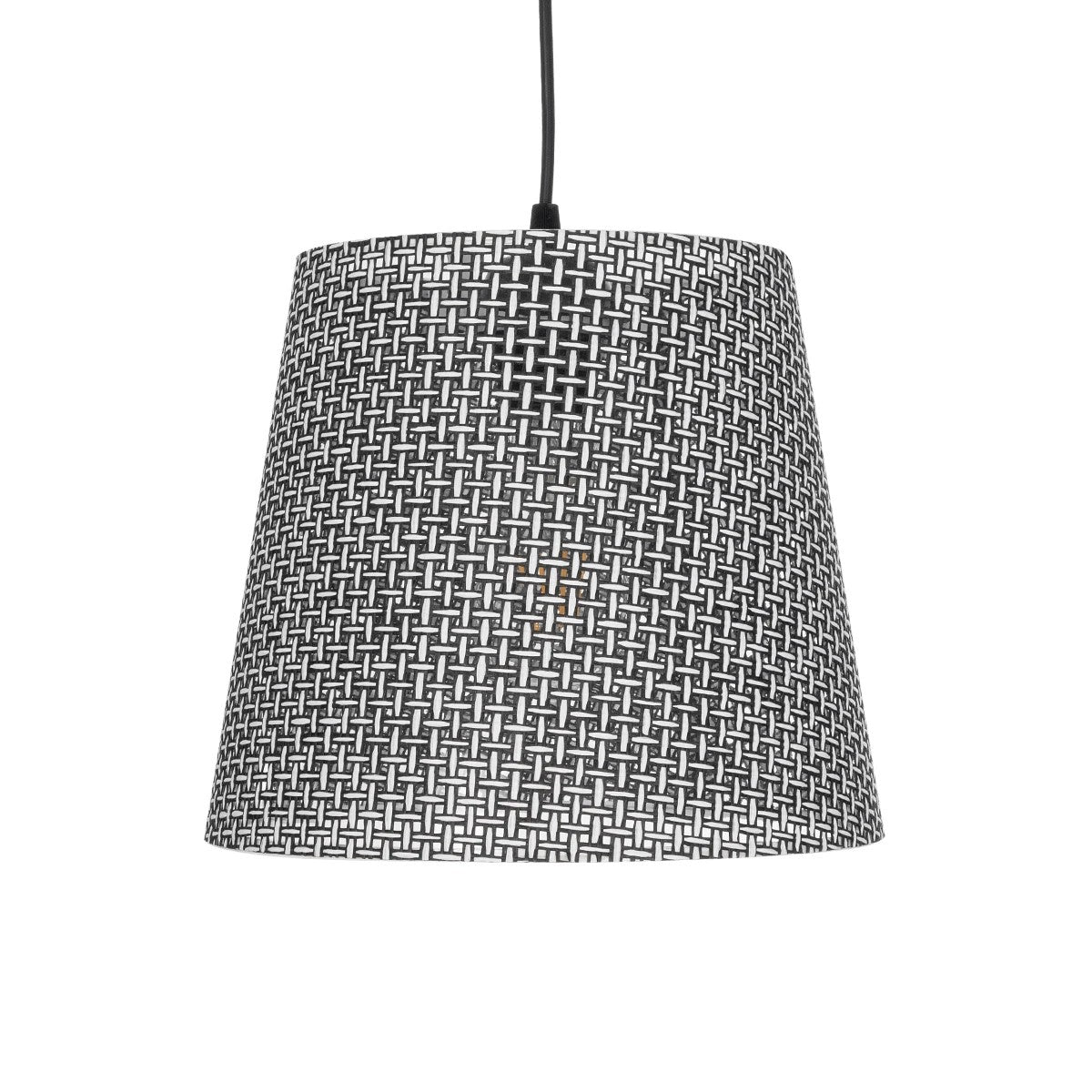 CONEY 203-0070 Μοντέρνο Κρεμαστό Φωτιστικό Καπέλο Μονόφωτο 1 x E27 IP20 Γκρι Διάτρητο Ύφασμα - Μ26 x Π26 x Υ93cm