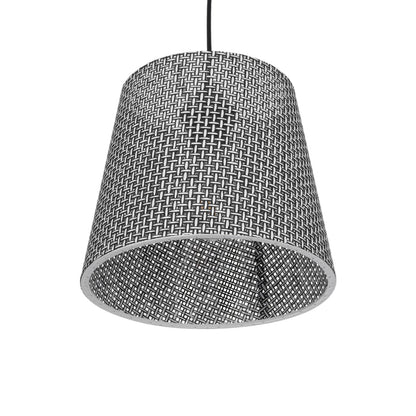 CONEY 203-0070 Μοντέρνο Κρεμαστό Φωτιστικό Καπέλο Μονόφωτο 1 x E27 IP20 Γκρι Διάτρητο Ύφασμα - Μ26 x Π26 x Υ93cm