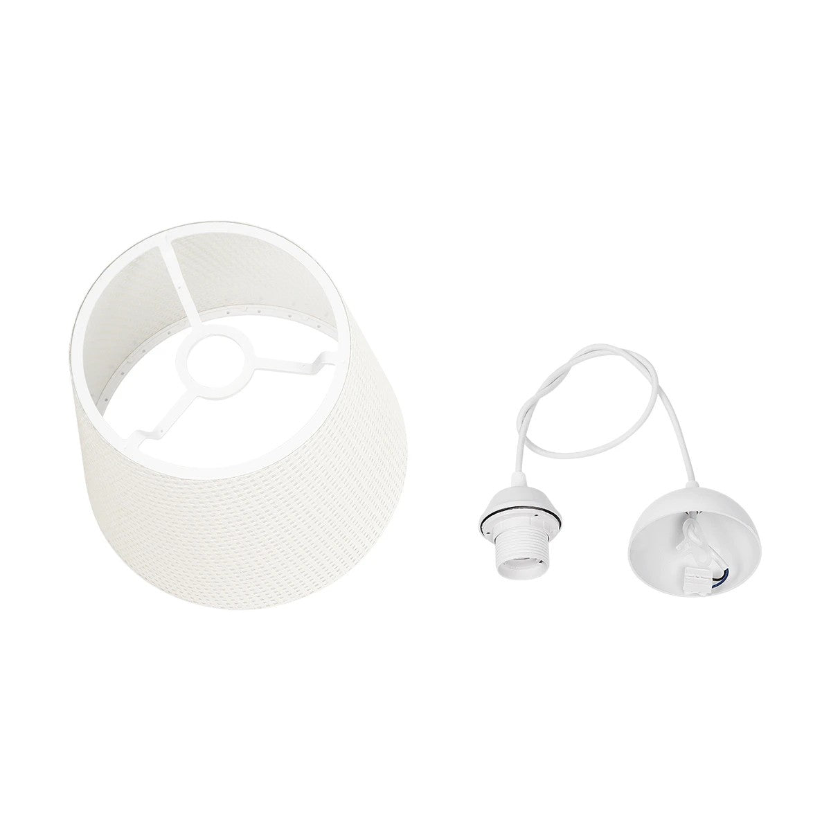 CONEY 203-0071 Μοντέρνο Κρεμαστό Φωτιστικό Καπέλο Μονόφωτο 1 x E27 IP20 Mπεζ Διάτρητο Ύφασμα - Μ26 x Π26 x Υ93cm