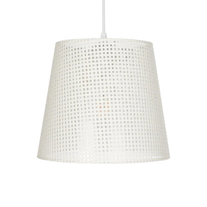 CONEY 203-0071 Μοντέρνο Κρεμαστό Φωτιστικό Καπέλο Μονόφωτο 1 x E27 IP20 Mπεζ Διάτρητο Ύφασμα - Μ26 x Π26 x Υ93cm
