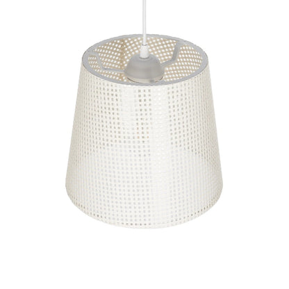 CONEY 203-0071 Μοντέρνο Κρεμαστό Φωτιστικό Καπέλο Μονόφωτο 1 x E27 IP20 Mπεζ Διάτρητο Ύφασμα - Μ26 x Π26 x Υ93cm