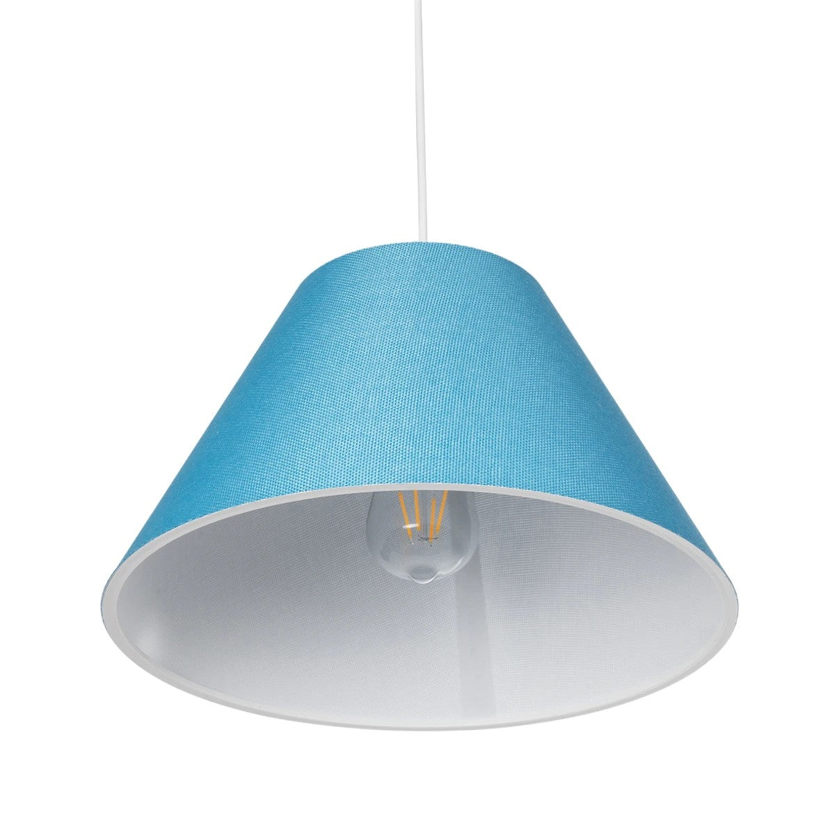 RIFT 203-0075 Μοντέρνο Κρεμαστό Φωτιστικό Καπέλο Μονόφωτο 1 x E27 IP20 Μπλε Ύφασμα - Μ35 x Π35 x Υ93cm