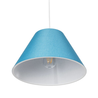 RIFT 203-0075 Μοντέρνο Κρεμαστό Φωτιστικό Καπέλο Μονόφωτο 1 x E27 IP20 Μπλε Ύφασμα - Μ35 x Π35 x Υ93cm
