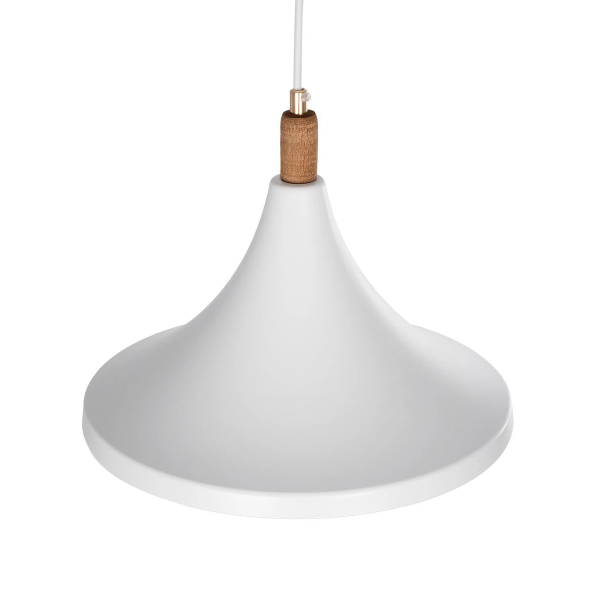 BELFRY 203-0076 Μοντέρνο Κρεμαστό Φωτιστικό Καμπάνα Μονόφωτο 1 x E27 IP20 Λεύκο με Χρυσό Πλαστικό - Μ29.5 x Π29.5 x Υ90cm